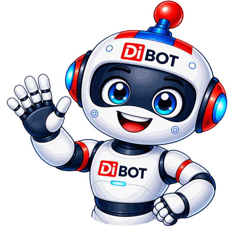 DiBOT, your AI business agent, waving hello